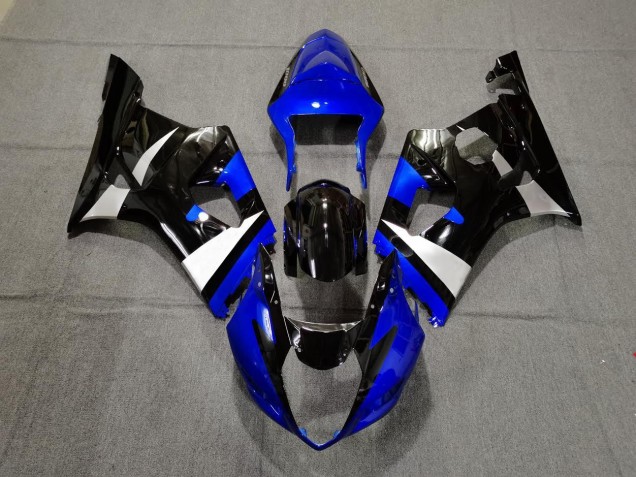 Azul Brillante Negro & Plateado 03-04 Suzuki GSXR 1000 Carenados Moto