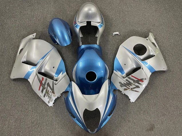 Azul Claro Brillante & Plateado 97-07 Suzuki GSXR 1300 Carenados Moto