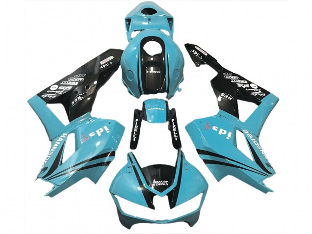 Azul Claro & Logotipos 13-23 Honda CBR600RR Carenados Moto