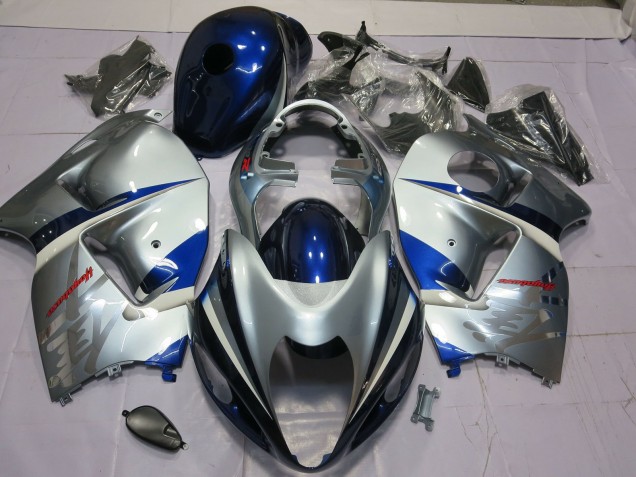Azul & Plata 97-07 Suzuki GSXR 1300 Carenados Moto