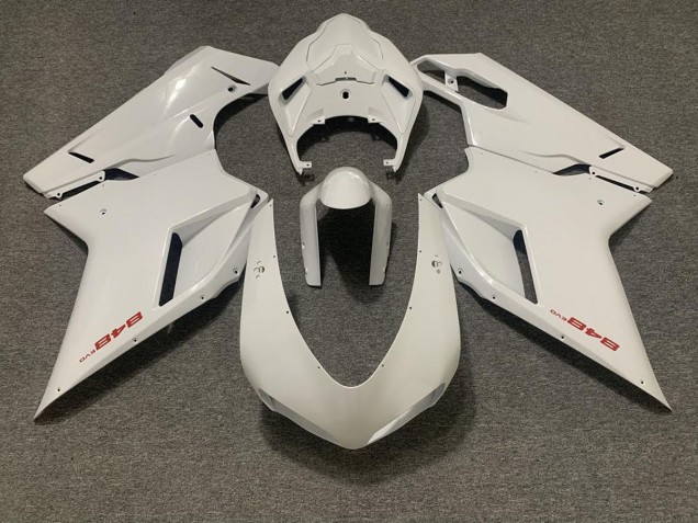 Blanco Brillante 07-14 Ducati 848 1098 1198 Carenados Moto Blanco Brillante 07-14 Ducati 848 1098 1198 Carenados Moto
