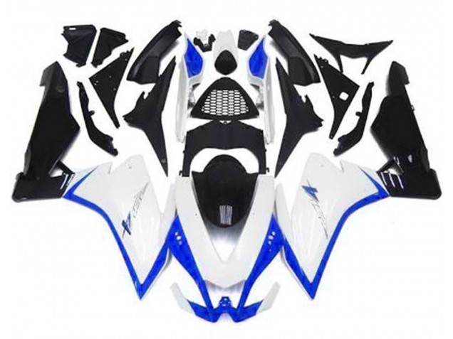 Blanco Brillante & Azul 10-15 Aprilia RSV4 1000 Carenados Moto Blanco Brillante & Azul 10-15 Aprilia RSV4 1000 Carenados Moto
