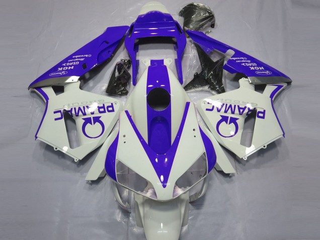 Blanco Brillante & Azul Pramac 03-04 Honda CBR600RR Carenados Moto Blanco Brillante & Azul Pramac 03-04 Honda CBR600RR Carenados Moto