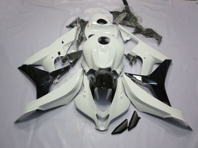 Blanco Brillante & Negro 07-08 Honda CBR600RR Carenados Moto