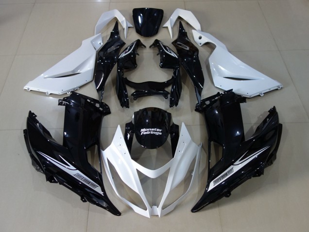 Blanco Perla & Negro 13-18 Kawasaki ZX6R Carenados Moto Blanco Perla & Negro 13-18 Kawasaki ZX6R Carenados Moto