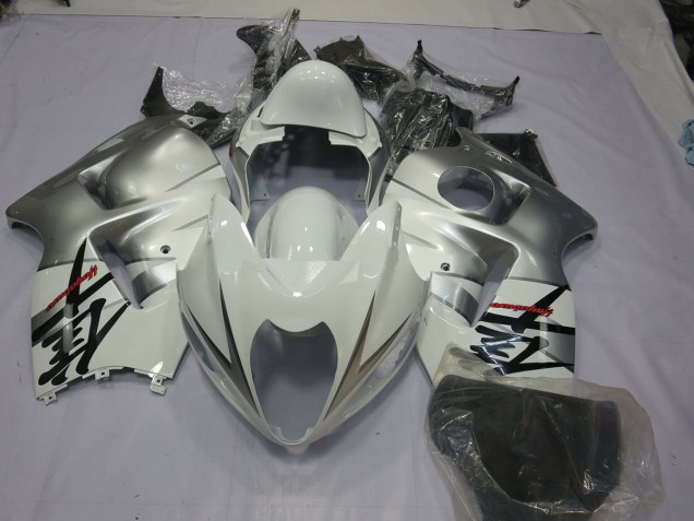Blanco Plateado 97-07 Suzuki GSXR 1300 Carenados Moto Blanco Plateado 97-07 Suzuki GSXR 1300 Carenados Moto