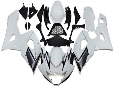 Compra Estilo Blanco Brillante Con Toques Plateados 05-06 Suzuki GSXR 1000 Carenados Moto