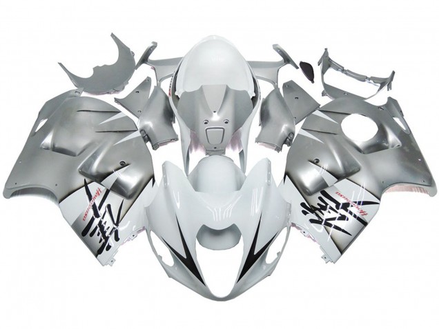Estilo Plateado & Blanco Brillante OEM 97-07 Suzuki GSXR 1300 Carenados Moto
