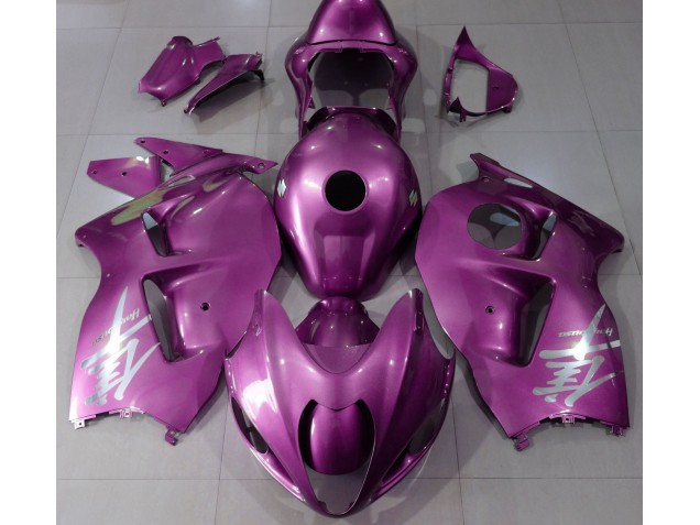 Logotipo Rosa Brillante & Plateado 97-07 Suzuki GSXR 1300 Carenados Moto