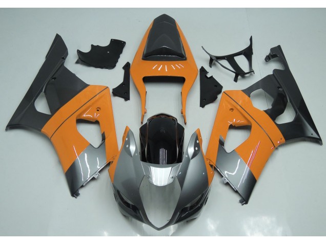 Naranja Claro Plata & Negro 03-04 Suzuki GSXR 1000 Carenados Moto Naranja Claro Plata & Negro 03-04 Suzuki GSXR 1000 Carenados Moto