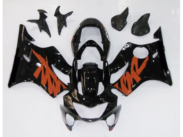 Negro Brillante & Naranja 99-00 Honda CBR600 F4 Carenados Moto