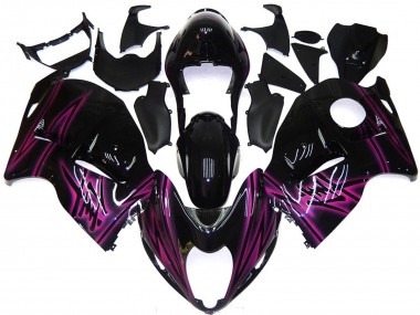 Compra Negro Brillante Personalizado Con Rosa 97-07 Suzuki GSXR 1300 Carenados Moto