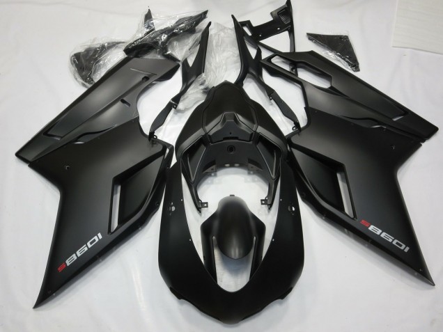 Negro Mate Con Rojo 07-14 Ducati 848 1098 1198 Carenados Moto Negro Mate Con Rojo 07-14 Ducati 848 1098 1198 Carenados Moto