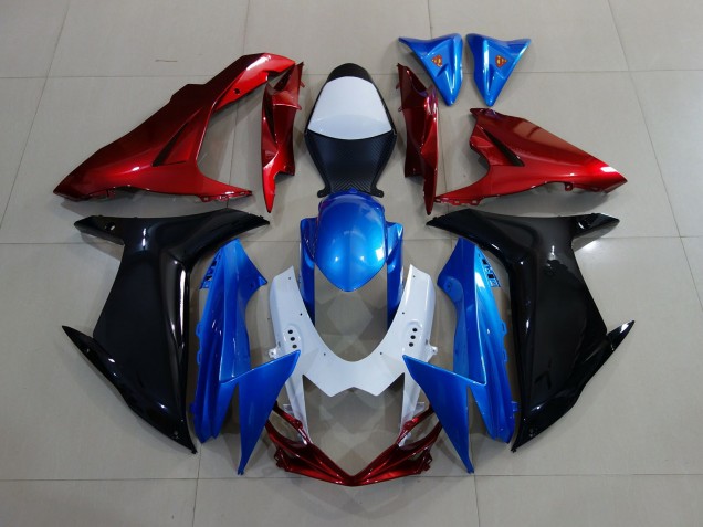 Personalizado Rojo Negro & Azul 11-24 Suzuki GSXR 600-750 Carenados Moto Personalizado Rojo Negro & Azul 11-24 Suzuki GSXR 600-750 Carenados Moto