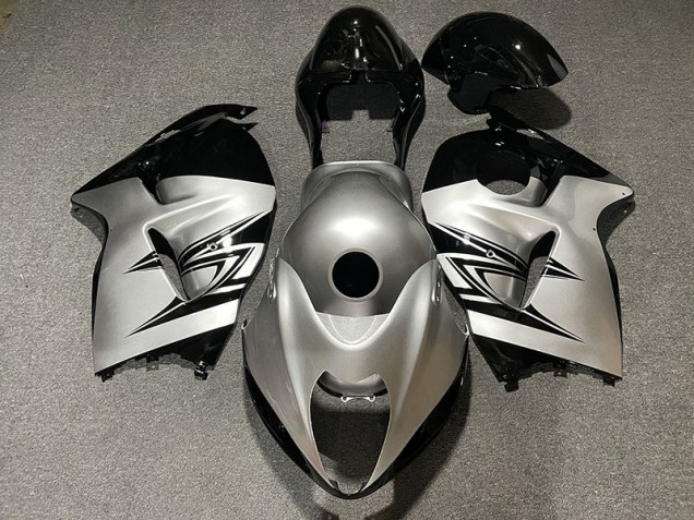 Plata & Negro 97-07 Suzuki GSXR 1300 Carenados Moto