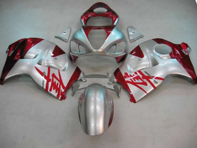 Plata & Rojo 97-07 Suzuki GSXR 1300 Carenados Moto