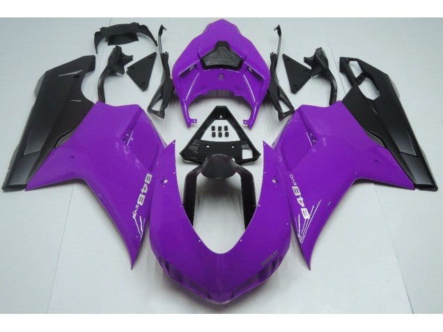 Púrpura Brillante & Negro 07-14 Ducati 848 1098 1198 Carenados Moto