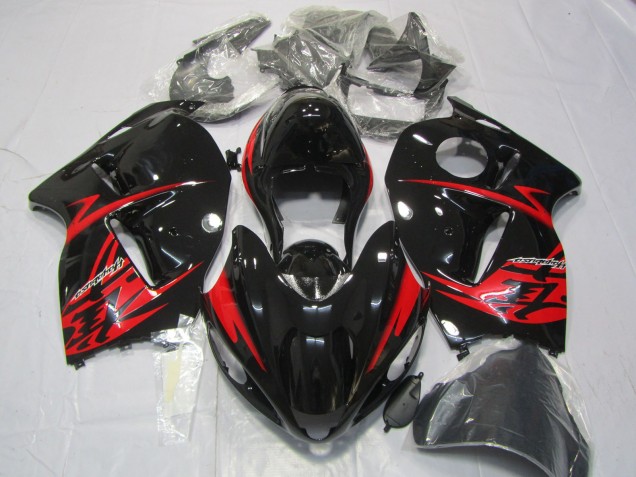 Rojo & Negro Brillante 97-07 Suzuki GSXR 1300 Carenados Moto