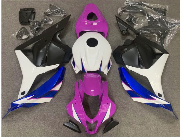 Rosa Brillo Blanco & Azul 09-12 Honda CBR600RR Carenados Moto Rosa Brillo Blanco & Azul 09-12 Honda CBR600RR Carenados Moto