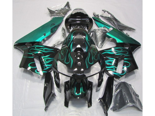 Verde Azulado Brillante Llama 05-06 Honda CBR600RR Carenados Moto Verde Azulado Brillante Llama 05-06 Honda CBR600RR Carenados Moto