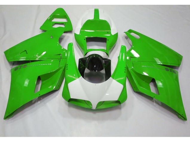 Verde Brillante & Blanco 93-05 Ducati 996 748 916 998 Carenados Moto Verde Brillante & Blanco 93-05 Ducati 996 748 916 998 Carenados Moto