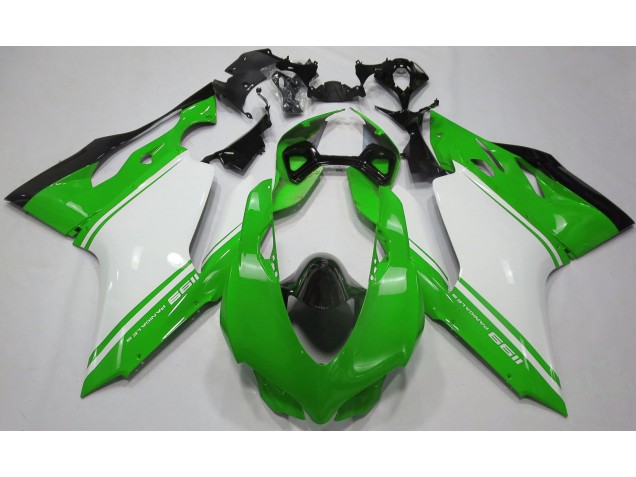 Verde Brillo Blanco & Negro 11-14 Ducati 1199 Carenados Moto Verde Brillo Blanco & Negro 11-14 Ducati 1199 Carenados Moto