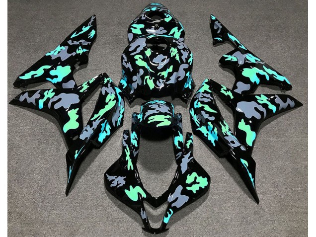 Verde & Gris Camuflaje 07-08 Honda CBR600RR Carenados Moto